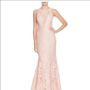 Avery G Blush Floral Lace Mermaid Formal Dress Size 2